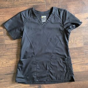 Black WonderWink Pro 4 pocket Scrub Top